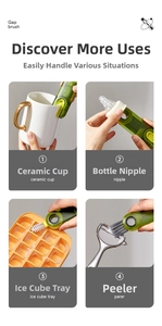 Multi-purpose 3-in-1 gap brush cleaning ceramic mugs, baby bottles, and ice trays