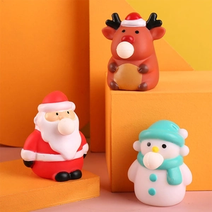 Giocattoli natalizi antistress Babbo Natale, Renna e Pupazzo di neve con effetto bolle