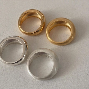925 sterling silver rings set in polished and matte gold or silver finishes
