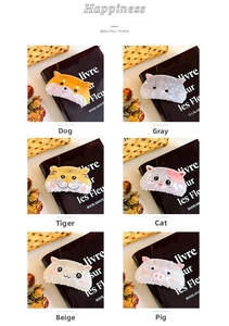 Detail view of cute animal pattern cellulose acetate hair claws in various character designs