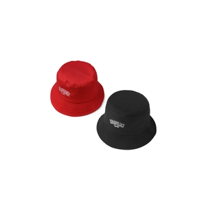Unisex CALIFORNIA embroidered cotton bucket hats in classic red and black colors