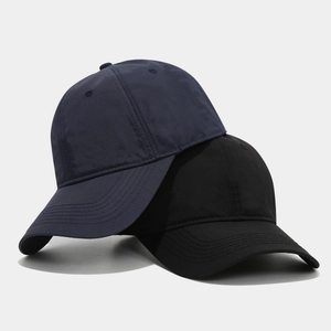Classic quick-dry baseball caps in navy blue and black with six-panel breathable design