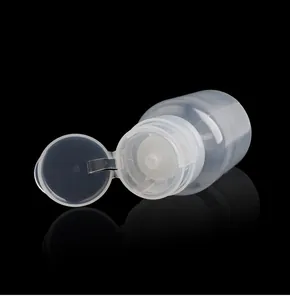 Détail du flacon pompe transparent de 200 ml pour dissolvant avec capuchon à verrou