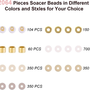 2064pcs DIY jewelry making kit with clay beads and alphabet charms on white background