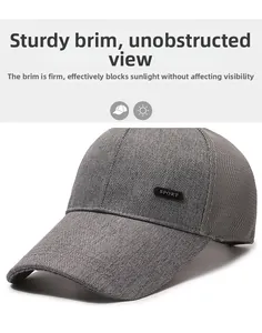 Vue détaillée de la casquette de sport avec bord prolongé et tissu en maille texturée