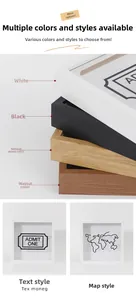 Detailed shadow box frame showing deep edges and ticket storage in multiple wood finishes