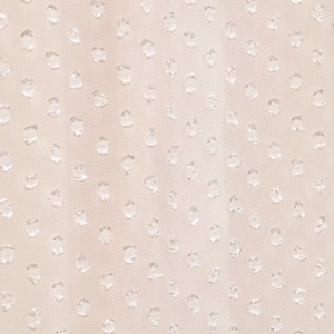 Elegant long sleeve Swiss dot chiffon blouse in apricot beige with ruffle trim details
