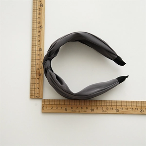 Elegant dark grey twisted fabric headband with woven texture for women, size 12-13cm