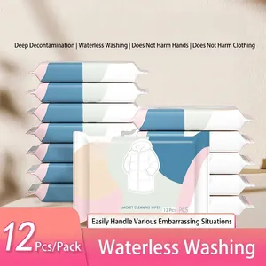 Portable down jacket cleaning wipes for deep stain removal, 12 pieces per pack