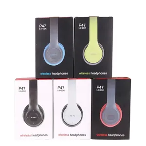 Ασύρματα ακουστικά P47 Bluetooth 5.0 σε πέντε χρώματα με τις συσκευασίες δώρου τους