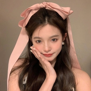 Oversized Bow Hair Clip Satin Streamer Ribbon Spring Pin Elegant Balletcore Accessory For Women