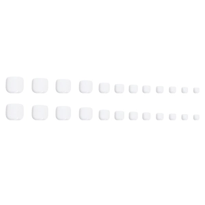 Minimalist creamy white glossy press-on nails set of 24 pieces in various sizes