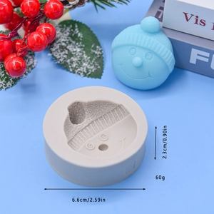 Moule en silicone bonhomme de neige pour pâtisserie DIY avec détails de visage souriant