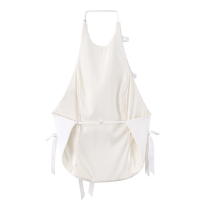 Minimalist white halter apron with adjustable waist ties and premium textured fabric