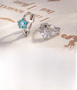 Detailed size specifications of star cubic zirconia earrings with 7mm inner diameter