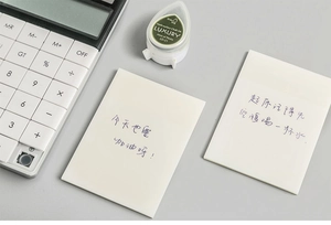 Detail of translucent matte sticky notes showing waterproof texture and clear visibility