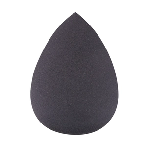 Detail of soft black teardrop makeup sponge with fine porous texture for base makeup