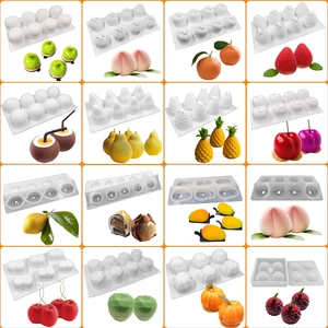 8-cavity fruit-shaped silicone cake mold for DIY mousse and French dessert baking