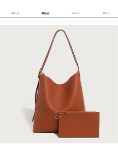 Detail eines braunen Hobo-Tote-Sets aus Leder mit Litschi-Muster und Goldbeschlägen