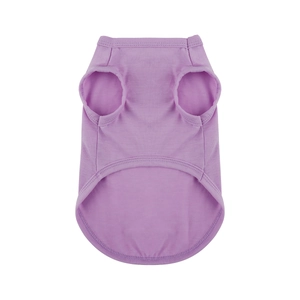 Purple pet dog vest with cute cartoon print on smooth cotton fabric for summer wear