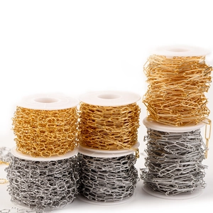 Cadenas de acero inoxidable doradas y plateadas en carretes para creación de joyas DIY