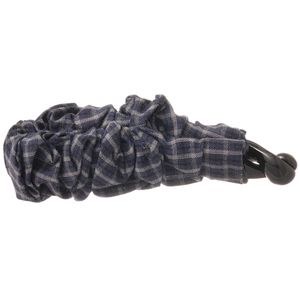 Barrette banane à carreaux bleus avec texture plissée élégante et tenue sécurisée