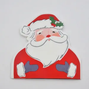 Christmas Santa Claus shaped paper napkins for holiday party gold stamped tableware