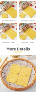 Detail of laser engraved Christmas rolling pin with reindeer and snowflake patterns