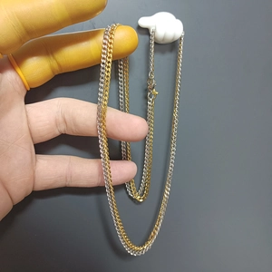 Minimalist 3mm stainless steel curb chain necklaces in gold and silver finish