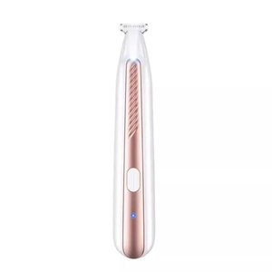 Electric pet paw trimmer in white and rose gold, professional dog and cat clipper