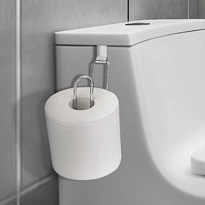 Toilet Paper Holder Stainless Steel No Drilling Over Cabinet Door Hook Type Bathroom Kitchen Roll Rack Modern Simple