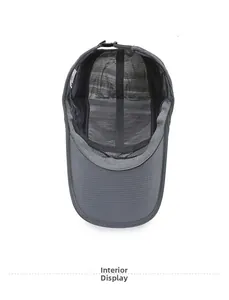 Detailed inner view of quick-dry mesh baseball cap with adjustable strap and sweatband