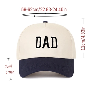 Größentabelle für Vintage DAD Stickerei zweifarbige Trucker Baseball Kappe Maße