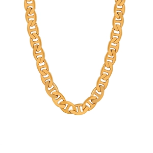 Mariner Link Necklace Copper 18K Gold Plated Anchor Chain Choker Pig Nose Jewelry For Women Trendy