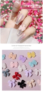 Détails de 30 pièces de nœuds 3D aurora pour nail art en couleurs acidulées variées