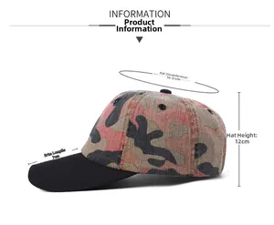Size chart showing baseball cap dimensions: 7cm brim, 56-61cm circumference and 12cm height