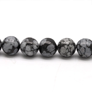 Natural snowflake obsidian round loose beads for DIY jewelry making and bracelets
