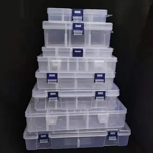 Transparent Plastic Compartment Storage Box PP Clear Divided Jewelry Box Detachable Grid Craft Organizer Box For Beads Parts