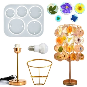 Stampo In Silicone Per Lampada Da Tavolo In Resina DIY Con Fiori Secchi E Base In Metallo Per Decorazione Domestica Artigianale