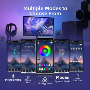 Smartphone app control interface for RGB LED strip with 16 million colors and music sync