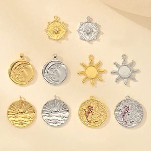 Böhmische Legierung Strass Himmlische Anhänger Sonne Mond Stern Koi Fisch Charms Für DIY Halskette Armband Schmuckherstellung