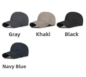 Classic baseball caps in grey, khaki, black and navy with letter embroidery details
