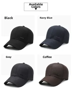Men's casual sports baseball cap in black, navy, gray, and coffee brown color options
