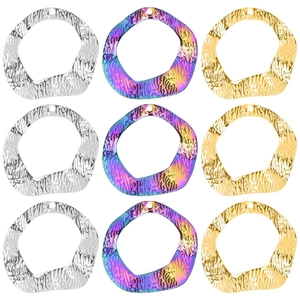 Irregular Geometric Pendant Stainless Steel Wavy Hammered Texture DIY Jewelry Accessory Charm Minimalist Chic Fashion Women