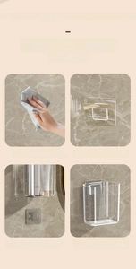 Step-by-step wall installation guide for clear acrylic bathroom storage shelf organizer