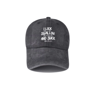 Washed cotton baseball cap with funny tequila quote and distressed vintage street style