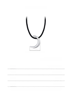 925 sterling silver crescent moon pendant necklace with adjustable black cord 40+5cm