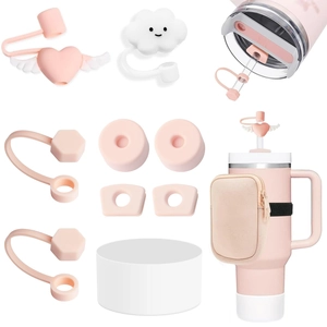 Silicone Water Bottle Accessories Set With Straw Cover Cap Spill Proof Stopper Cup Boot Sleeve And Small Storage Pouch