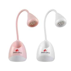 Lampe LED portable pour ongles avec porte-stylo en rose et blanc pour séchage rapide