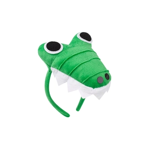 Cute green plush crocodile headband with white teeth for kids stage performance costumes